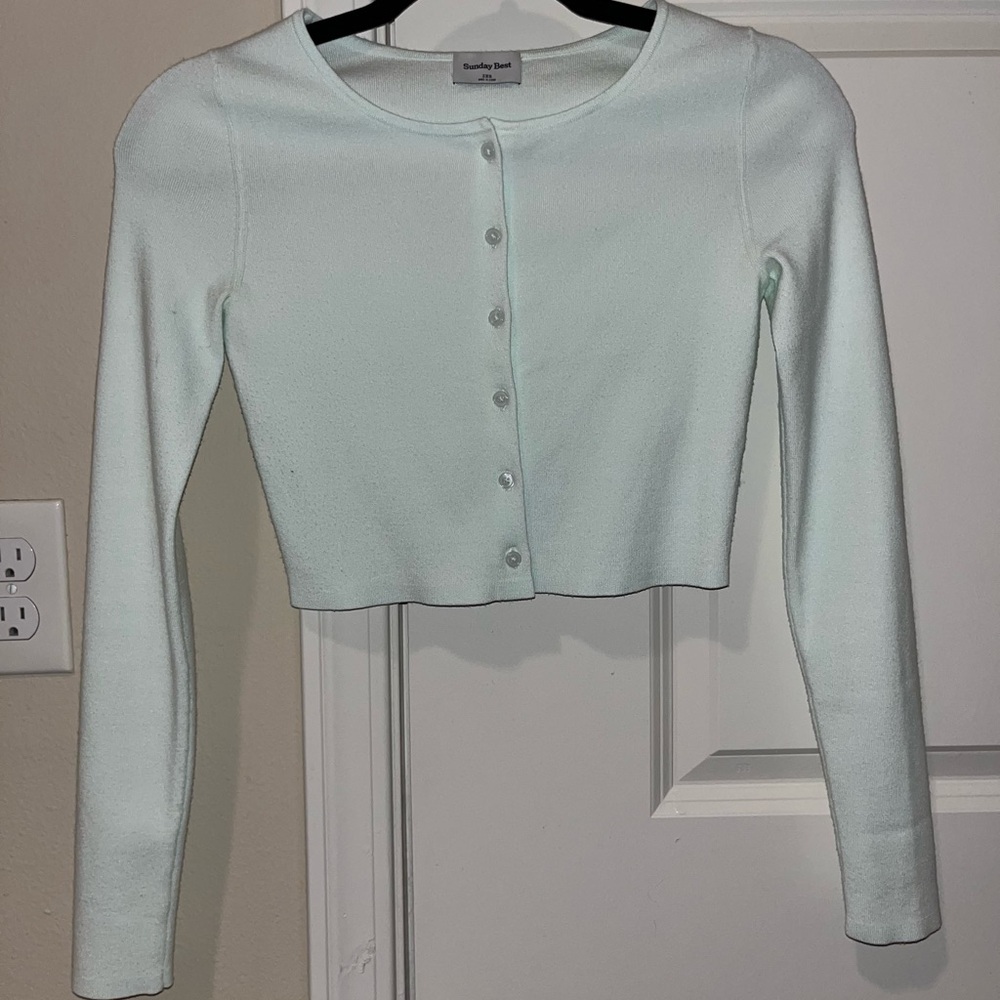Mint long sleeve cardigan